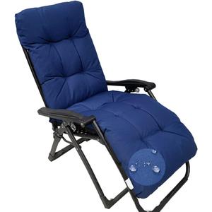 Srutirbo Waterproof Patio Lounge Chair Cushion, Indoor Outdoor Sun Lounger Pad Replacement with Ties, Rocking Chair Sofa Cushion Non-Slip High Back Chair Cushions, 66 Inch (Blue)