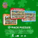 MasterPieces Jigsaw Puzzle 12-Pack Bundle Set, Fun for Adults and Family, Folk Art Collection, (4) Round 100 Piece, (4) 300 Piece, (4) 500 Pieces, Various