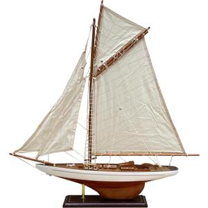 Thorness Fully Rigged Lulworth Model Yacht | 65cm (L) x 72cm (H) | Nautical Ornament | Sailboat Model | Lulworth Sailing Ship Model | Fully Assembled Model Boat Ready for Display