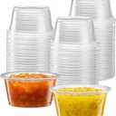 [2 oz - 200 Cups Clear] Diposable Plastic Portion Cups No Lids, Small Mini Containers For Portion Controll, Jello Shots, Meal Prep, Sauce Cups, Condiments, Medicine,