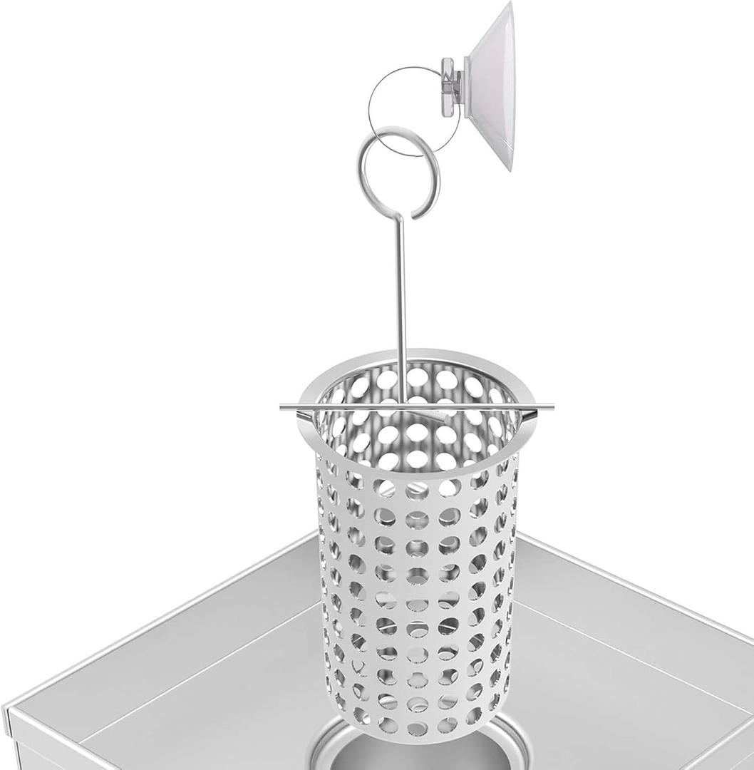 Shower Drain Strainer, Hair Catcher, Hair Basket, Debris Strainer for Shower Drains, Hair Trap, Hair Filter with Attachable Lifting Hook, Pack of 1 (for Shower Drain Only)
