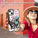 Compatible for iPhone 15 Case Cute Aesthetic - Durable Shockproof 6.6 ft Drop Impact Phone Case Cover with Funny Fashion Skeleton Halloween Horror 6.1" Black