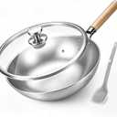Keith 14'' Titanium Wok Pans for Cooking, Non-Stick Stir Fry Pan with Lid