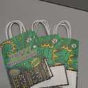 12Pcs Green Hero Party Supplies Super Theme Party Favor Bags with Handles Cartoon Green Hero Treat Candy Goodie Bags Comic City Cityscape Gift Bag for Boys Girls Baby Shower Birthday Decorations