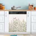 Herb Flower Dishwasher Magnet Cover, Reuseable Refrigerator Magnet Cover Decal Fridge Microwave Stickers Hoilday Party Decor, 23 x 26 Inch