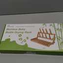 Bamboo Baby Bottle Drying Rack, Space Saving Countertop Bottle Holder Portable Dryer Rack Organizer for Baby Bottles, Cups, Pacifiers and Accessories, Birthday Box for Women Mother Mom