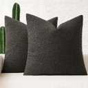 MIULEE 22x22 Inch Decorative Pillow Covers for Couch Bed Set of 2 Textured Boucle Neutral Throw Pillows Dark Coffee Accent Solid Euro Cushion Pillowcase Cozy Soft Chair Sofa Livingroom Home Decor