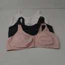 Fruit of the Loom Women's Front Close Sports Bra - Cotton Blend, Easy Fit & Built-Up Support (48, Blushing Rose/Charcoal/White 3-pack)