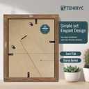 8x10 Picture Frame Set of 4, Brown Wood Grain, HD Tempered Glass, Natural Walnut Photo Frame, Table or Wall Display