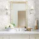 Ismoon Large Floral Peel and Stick Wallpaper Boho Beige/Coffee Contact Paper 17.3inx16.4ft Modern Wall Paper Removable Self Adhesive Bedroom Cabinet Bathroom Waterproof Mural Wall Decor Vinyl Roll