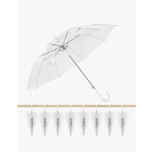 Clear Wedding Umbrellas Bulk, High-Visibility Transparent Rain Umbrella, Firm and Durable, Easy Operation, Large Clear Umbrella for Wedding Bride Groom Photography Golf Outdoor, 8 piece