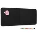 Feltor Felt Bulletin Board, 47"x23" Vision Board Contains 20 Push Pins (Random Color) School Home Wall Acoustic Panel - Black