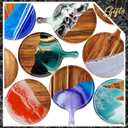 Nuenen 10 Pcs Round Wood Cutting Board with Handle Acacia Wooden Serving Kitchen Chopping Boards for Pizza, Bread, Cheese, Charcuterie, Fruit, Vegetables(Acacia)