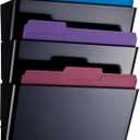 Officemate Letter Size Wall File, Recycled, Black (26092), 14.5" x 13" x 4.1", Set of 3