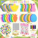 462 Piece Kids Easter Crafts Foam Decoration Kit DIY Bunny Egg Chick Carrot Shapes Easter Stickers for Home Decor Gift Tags Party Activities