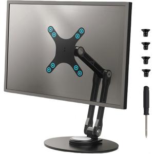 Portable VESA Monitor Stand for 15.6 Inch Monitors, Aluminum Portable Screen Mount for Desk with 360Rotation Bases, Adjustable Secondary Travel Monitor Stand Compatible with 15.6/16/18.5 Inch - Black