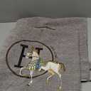 18x18'' inches Throw Pillow Cushion Covers Set Pack of 2 Pcs - Luxury Horse Embroidery Modern Style Couch Sofa Pillow Cover for Living Room Bedroom (Grey)