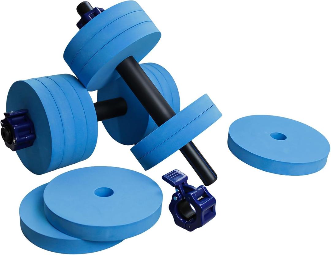 Aquatic Exercise Dumbbells Water Dumbbell Pool Resistance Aquatic Fitness Barbells with 16 High-Density EVA Foam Pool Weights Dumbbells, Can be quickly disassembled