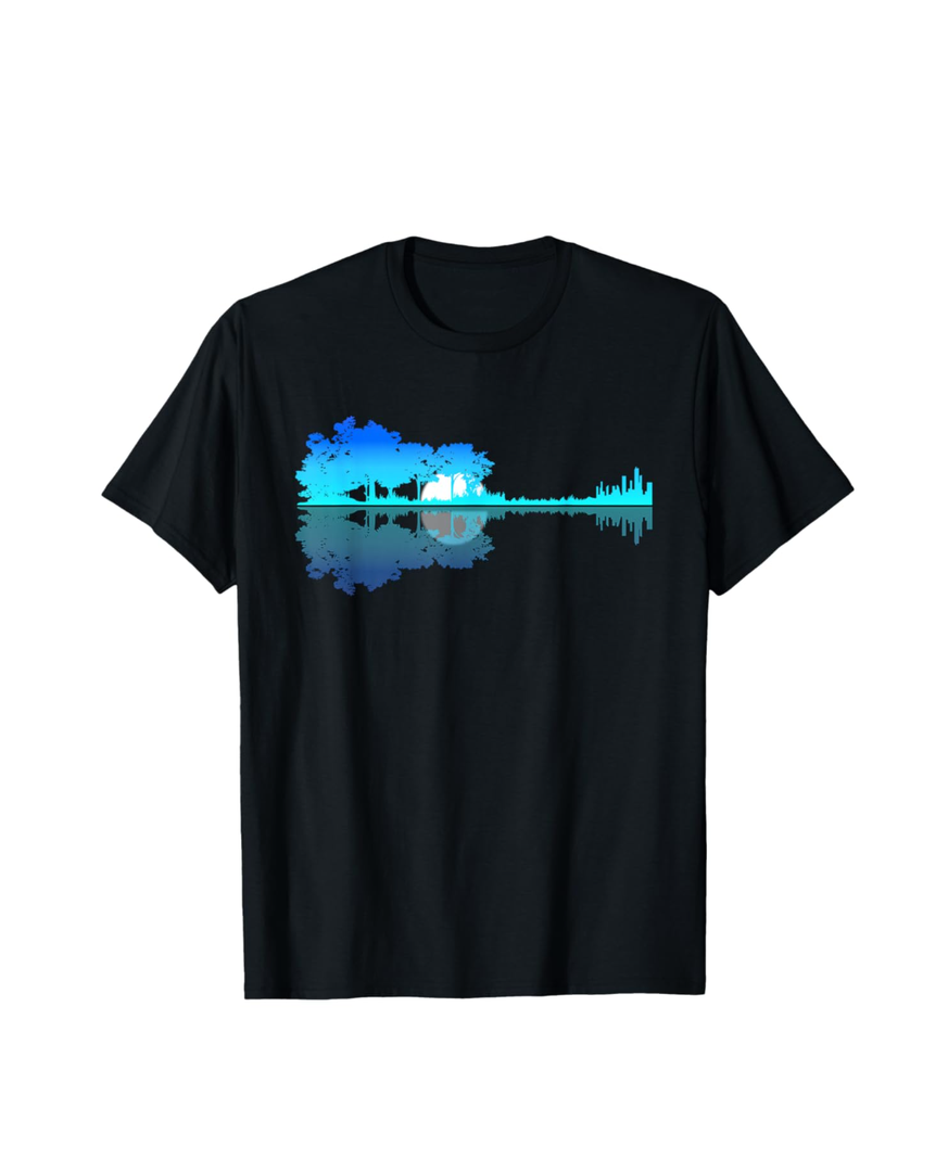 Guitar Lake Shadow Love Guitar Musician T-Shirt L