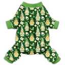 St. Patrick's Day Dog Pajamas Irish Themed Pet Outfit with Gnomes and Shamrocks, Comfortable Four Legged Design (XX-Large)