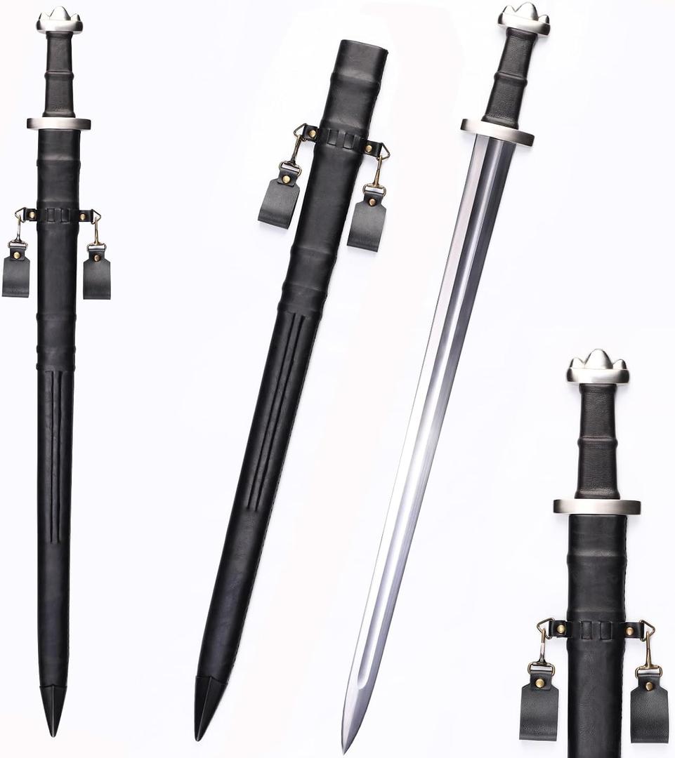 Sharp Blade Medieval Long Sword, Manganese Steel Blade Real Metal Sword