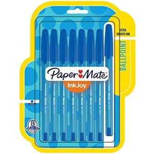 Paper Mate InkJoy 100ST Ballpoint Pens, Medium Point, Blue, 8 Pack (1961305)