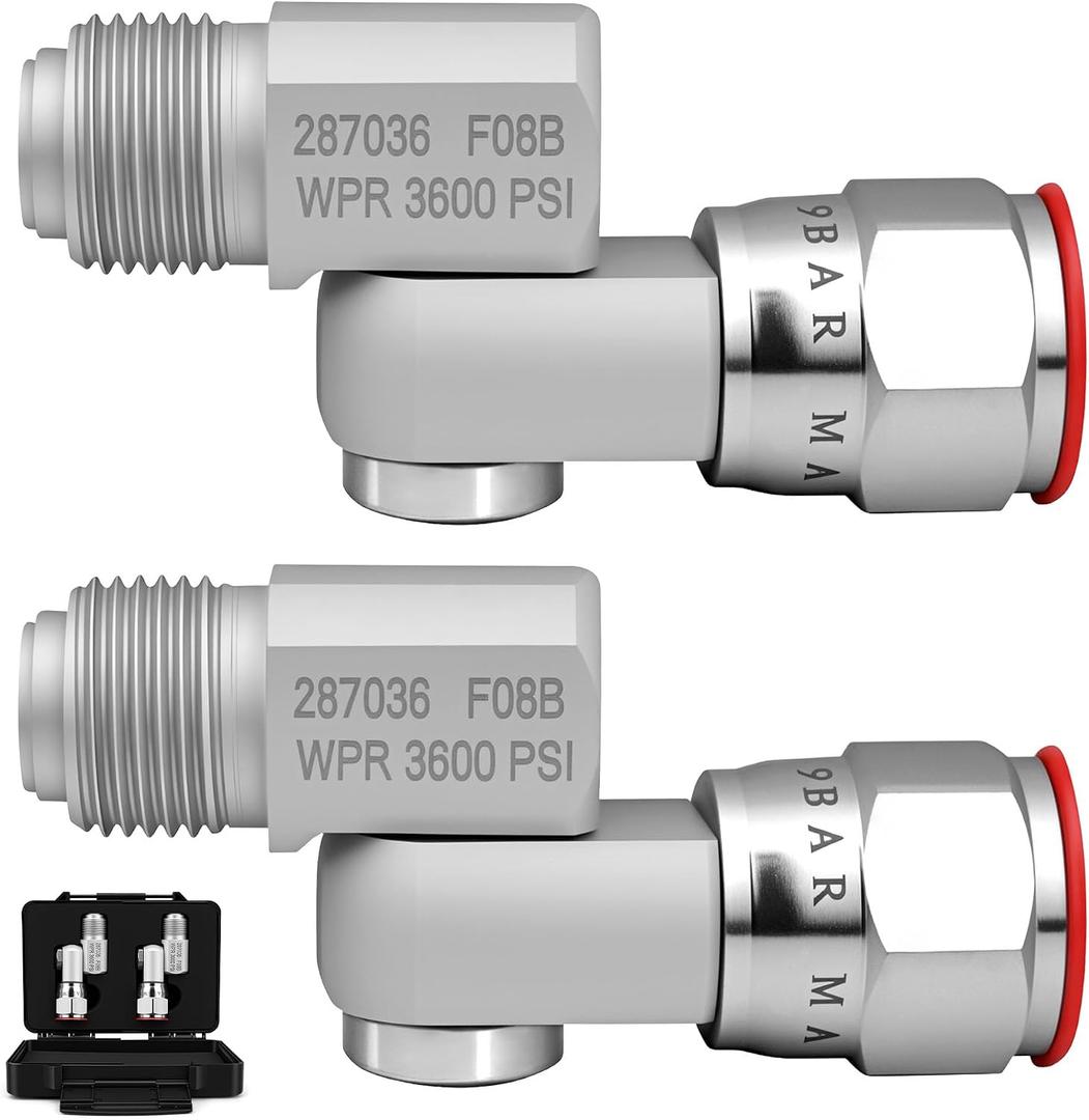 2Pcs 7/8" Airless Paint Spray Gun Swivel Joint 3600 PSI | 235486, 7/8" thread, 180 rotation, heavy-duty aluminum alloy, dual seal, fits most airless spray guns, 2-pack