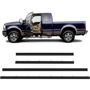 4PCS Window Rubber Weatherstrip Seal Front and Rear Lower Door Fit for Ford F250 F350 F450 Super Duty Crew Cab 1999-2016 Excursion 2000-2005 Replace F81Z-2520758-AA 1C3Z-26253A24-A