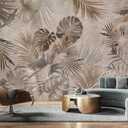 AFZEVEB-Jungle Wallpaper Vintage Tropical Plants Wall murals for Bedroom 114"x74" (Not Peel and Stick) (A009)