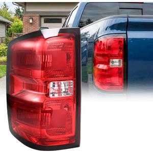 SHINEHOM Tail Light Assembly Compatible with 2014-2019 Chevy Silverado 1500 2500HD 3500HD GMC Sierra 3500 HD Left Driver Side Taillight Brake Lamps Bulb and Harness, Replaces GM2800261 23431875