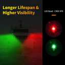 RVZONE Boat Navigation Lights Bow Lights for Boats Red and Green LED Marine Navigation Lighting IP67 Waterproof Led Boat Lighting Bow and Stern Nav Light for Pontoon,Yach, Marine (Black)