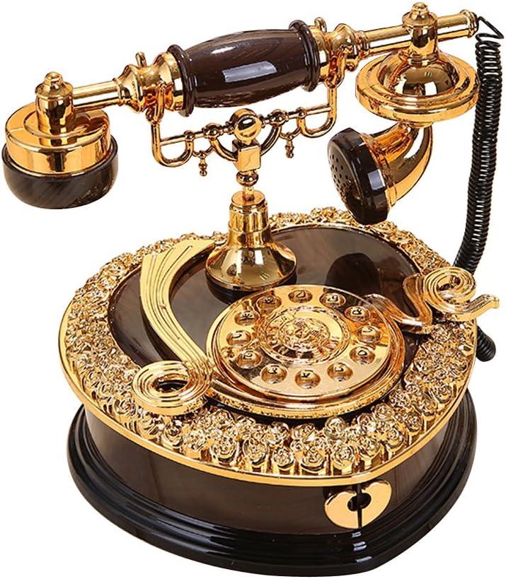 Ornerx Heart Shaped Retro Dial Telephone Music Box with Drawer 7.5" x 7" x 6.7"