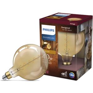 Philips 40W Equivalent Amber G63 Medium Dimmable LED Decorative Light Bulb - 1 Each