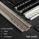 Double Row Ceiling Curtain Track - Double Rails for Curtains, Drapes, Room Dividers - Ceiling Mounted Curtain Track System - Sliding Curtain Rail (Champagne, 2M)