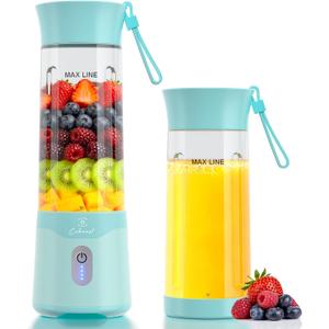 COKUNST Portable Blender, USB C Rechargeable Personal Blender, Small Smoothie & Shake Maker with 6 Blades, Compact Travel Mini Juicer Cup with Extra Lid for Home, Gym, Office, 18oz, Green