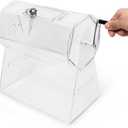 Upper Midland Products Acrylic Raffle Drum with Handle - Holds up to 2,500 Tickets - Ticket Spinner with 2 Keys, Raffle Box with Sliding Door