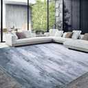 HOMBYS 9x12 Modern Area Rug for Living Room Bedroom, Large Boho Floor Carpet with Non-Slip Backing for Indoor Office Dining Room, Abstract Home Deco Non-Shedding, Blue, Machine Washable (9' x 12' (Rectangular))