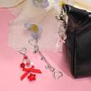3 x 2Pcs Cute Purse Charms Purse Extender Chain,Y2K Strawberry Keychain Bow Keychain,Kawaii Heart Star Bag Charm