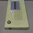 FOPETT Wireless Keyboard and Mouse Combo - 2.4G Full-Sized Cute Colorful Mouse and Keyboard with 104 Round Keys Retro Typewriter Keyboard for Laptop/Windows/PC - Black Orange