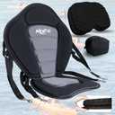 NEW-Vi Deluxe Kayak Seat with Gel Cushion & Storage Bag - Padded Ergonomic Backrest for Kayak, Canoe, SUP, Fishing Boat - Anti-Slip & Waterproof