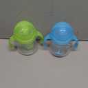 Munchkin Any Angle Sippy Cups for Toddlers, Spill Proof Weighted Straw Cup with Transition Handles for Babies 6 Months and Up, 2 Pack, Blue/Green