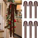 SIMISI RIBBON Brown Long Velvet Bows Ornaments for Christmas Tree, Wreath, Garland, Swag, Staircase, Fireplace, Door (15 * 24 inch, 6 Pieces)