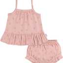 Gerber baby-girls Sleeveless Tunic Top and Diaper Cover Set (6-9 Months, Poppies)