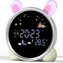 ANALOI Kids Alarm Clock with Night Light, OK to Wake Clock for Kids, Stay in Bed Clock and Sleep Training, Nap Timer Temperature Detect Cute Room Decor, Gift Ideas for Kids Toddler Boy Girl, Rabbit
