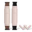 Eyeliner Stamp, Gel Eyeliner Set, Double-Ended Winged Stamp Set, Foldable Smudge-Proof Waterproof Eyeliners Tool, for All Eye Beginners Eyeliners, Easily Draw Exquisite Makeup Look (Black+Brown) (one each)