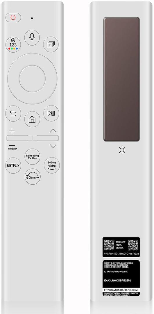 BN59-01391A Solar Frame TV Remote Replacement for Samsung Smart TV with Voice Bluetooth Rechargeable Solar Cell, Compatible with Samsung 2020 to 2025 Neo LED 4K Ultra HD TV Samsung Frame Remote (Grey)