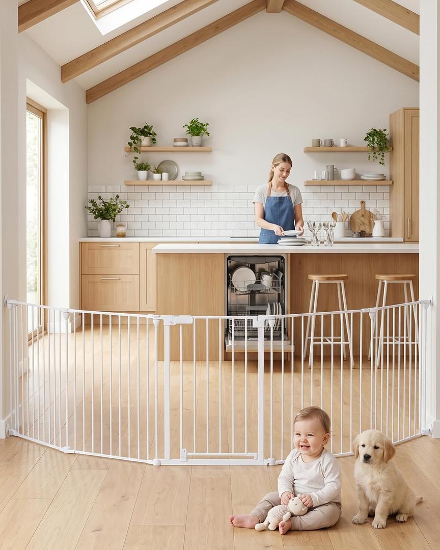33-127" Extra Wide Baby Gate for Large Openings & Awkward Spaces, 30" Tall