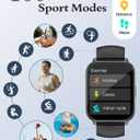 RUIMEN Smart Watches for Men Women (Answer/Make Calls, 2 Bands Included), 1.8" Smartwatch for iOS/Android Phones, Fitness Tracker Heart Rate/Sleep Monitor Digital Watch Waterproof Black