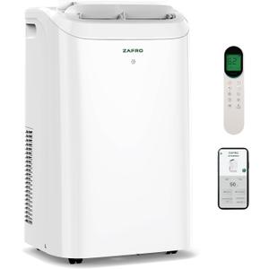 ZAFRO 14,000 BTU (10000 BTU SACC) Portable Air Conditioners with WiFi APP Control, 46dB, R32 Eco-Friendly,Fast Cooling in 30s, No Drainage Needed, Filter Cleaning Reminder, 360 Wheels for Home/Office