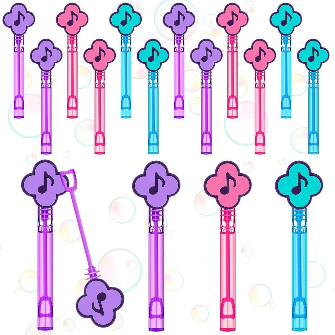 RoundFunny 24 Pcs Music Mini Bubble Wands Party Supplies Favors Decorations Kawaii Bubbles Sticks Wands for Fan Meeting Anime Theme Birthday Party Goodie Gift Bag Outdoor Activity